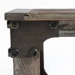 Industrial Wagon Style Small Rustic End Table with Storage Shelf and Wheels by Vintiquewise -Camaflexi Shop antique gray vintiquewise end side tables qi003638 s 44 1000