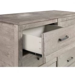 Carmel 6-Drawer Antique Grey Dresser 33.25 in. x 51 in. x 18.5 in. by Camaflexi -Camaflexi Shop antique grey camaflexi dressers cm604 1f 1000