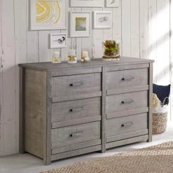 Carmel 6-Drawer Antique Grey Dresser 33.25 in. x 51 in. x 18.5 in. by Camaflexi -Camaflexi Shop antique grey camaflexi dressers cm604 31 1000