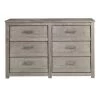 Carmel 6-Drawer Antique Grey Dresser 33.25 in. x 51 in. x 18.5 in. by Camaflexi -Camaflexi Shop antique grey camaflexi dressers cm604 64 1000