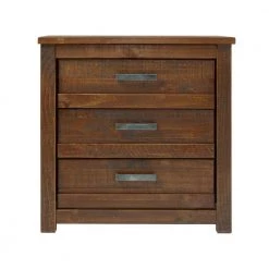 Carmel 3 Drawer Antique Walnut Night Stand by Camaflexi