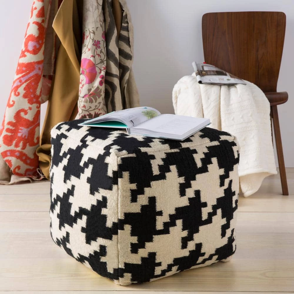 Onnoki Black Accent Pouf by Artistic Weavers 3 Onnoki Black Accent Pouf by Artistic Weavers