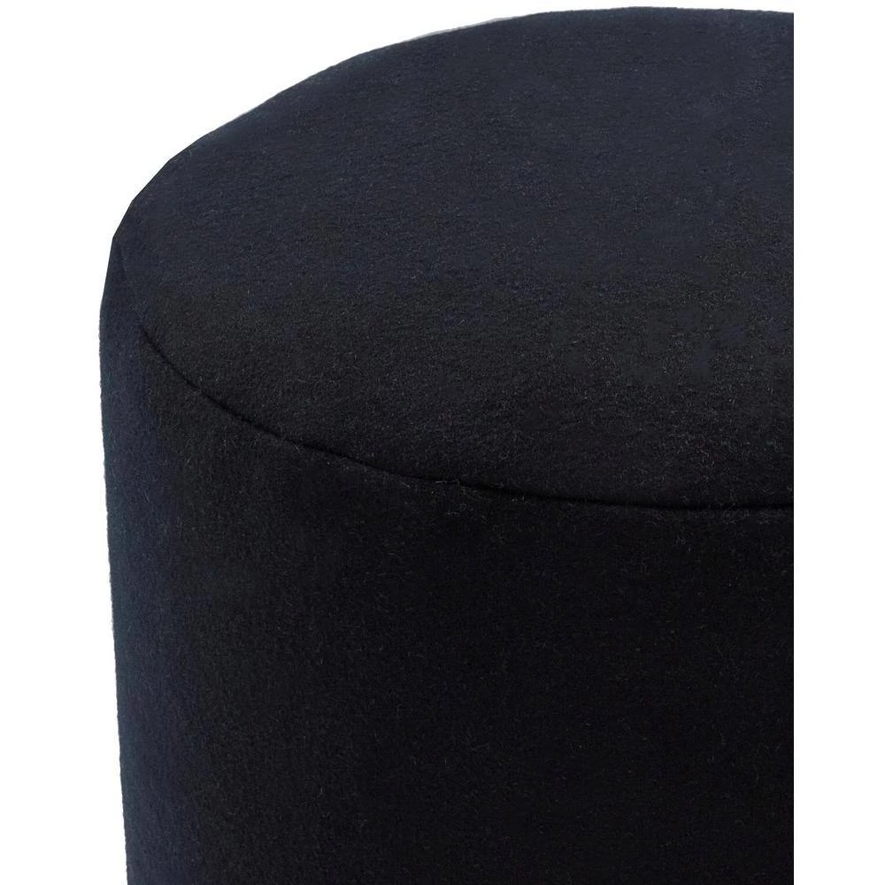 Burke Solid Black Wool Cylinder Accent Pouf by Artistic Weavers 4 Burke Solid Black Wool Cylinder Accent Pouf by Artistic Weavers - Image 2