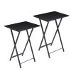 Rectangle Foldable TV Tray Portable Wooden Snack Table For Room，Office, School， 26"H Tiny Desk, Set of 2, Black, 13.8"W by VECELO -Camaflexi Shop black vecelo end side tables khd xf dst01 blk 64 1000