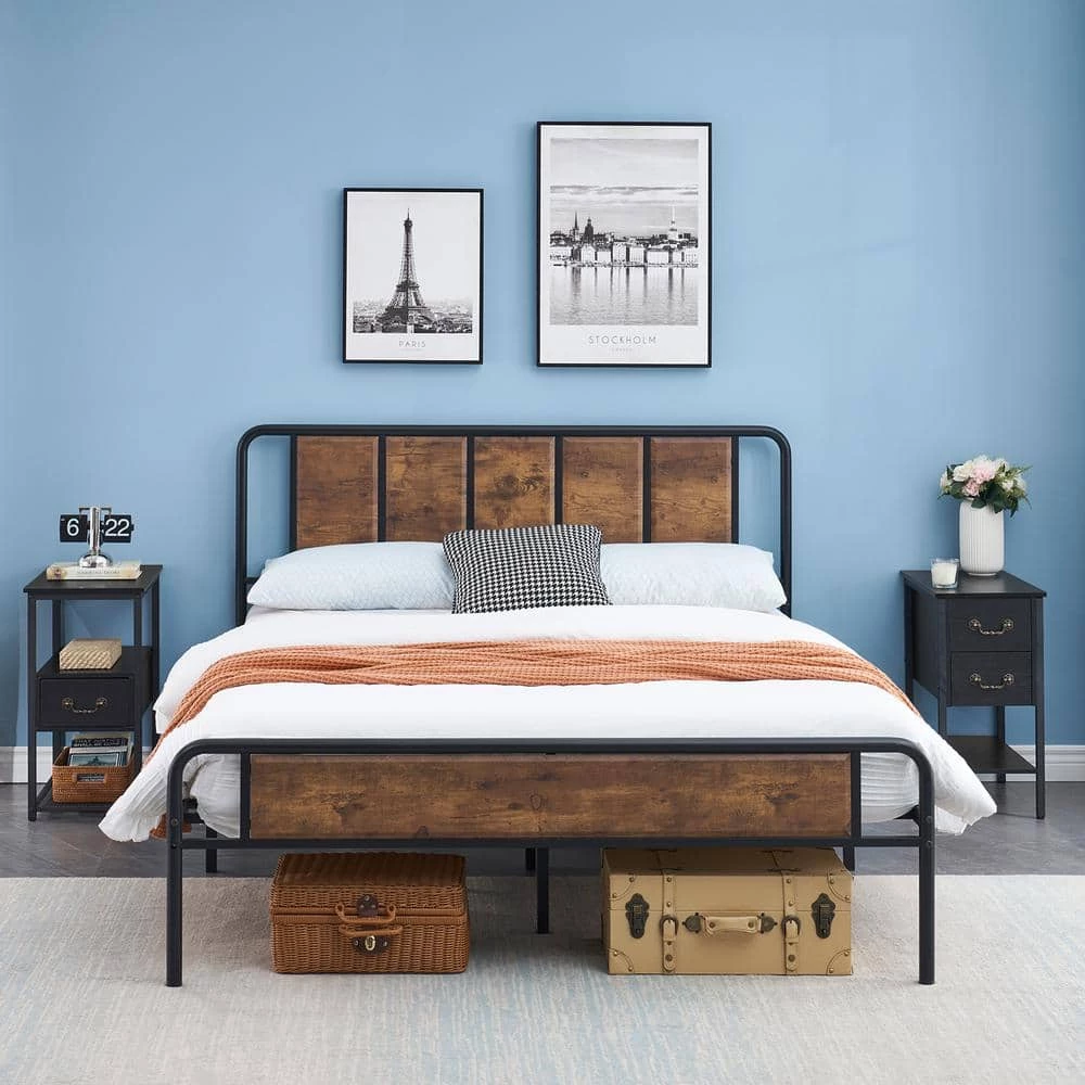 Black Side Table, 3-Tier Nightstand 1 Drawer, Narrow End Table Stable and Sturdy 20.5 in. L x 12.6 in. W x 23.6 in. H by VECELO 10 Black Side Table, 3-Tier Nightstand 1 Drawer, Narrow End Table Stable and Sturdy 20.5 in. L x 12.6 in. W x 23.6 in. H by VECELO - Image 8