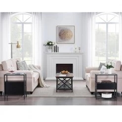 Black End Table Narrow Side Table 2-Drawers & Open Storage Shelf Glass Top Nightstand 19.7 in. L x 11 in. W x 23.6 in. H by VECELO 19 Black End Table Narrow Side Table 2-Drawers & Open Storage Shelf Glass Top Nightstand 19.7 in. L x 11 in. W x 23.6 in. H by VECELO -Camaflexi Shop black vecelo nightstands khd xf nt03 blk 31 1000