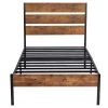 12 in. Full Size Metal Platform Bed Frame with Wooden Headboard and Footboard Non-Slip without Noise by VECELO