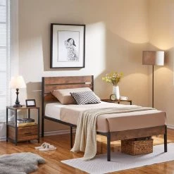 12 in. Full Size Metal Platform Bed Frame with Wooden Headboard and Footboard Non-Slip without Noise by VECELO 12 12 in. Full Size Metal Platform Bed Frame with Wooden Headboard and Footboard Non-Slip without Noise by VECELO -Camaflexi Shop black vecelo platform beds khd btj mbt02 rbn c3 1000