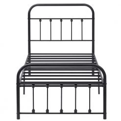 Twin Size Bed Frame with Headboard, Heavy Duty Platform Bed Frame, No Box Spring Needed, 40"W, Black by VECELO