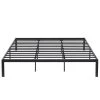 King Bed Frames No Box Spring Needed, Heavy Duty Metal Platform with Steel Slat, Easy Assembly, 76 in. W, Black, 12 Legs by VECELO -Camaflexi Shop black vecelo platform beds khd lt k04 64 1000