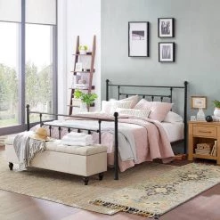 60 in. W Black Queen Size Bed Frame, Heavy Duty Metal Platform, Premium Steel Slat With Headboard and Footboard by VECELO -Camaflexi Shop black vecelo platform beds khd lt q01 fa 1000