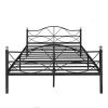 Queen Size Metal Platform Bed with Parisian Style Headboard and Footboard Underbed Storage Black 60 in. W by VECELO 2 Queen Size Metal Platform Bed with Parisian Style Headboard and Footboard Underbed Storage Black 60 in. W by VECELO -Camaflexi Shop black vecelo platform beds khd lt q05 64 1000