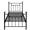 Twin Bed Frame with Headboard Heavy Duty Metal Platform Premium Steel Slat Noise Free Iron-Art Bed Frame 39 in. W Black by VECELO -Camaflexi Shop black vecelo platform beds khd lt t01 64 1000