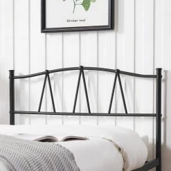 Bed Frame With Storage, Black Metal Frame, 60.2 in. W, Queen Size Platform Bed with Decorative Headboard & Footboard by VECELO 17 Bed Frame With Storage, Black Metal Frame, 60.2 in. W, Queen Size Platform Bed with Decorative Headboard & Footboard by VECELO -Camaflexi Shop black vecelo platform beds khd rb q31 31 1000