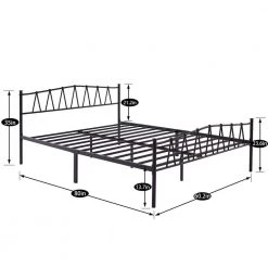 Bed Frame With Storage, Black Metal Frame, 60.2 in. W, Queen Size Platform Bed with Decorative Headboard & Footboard by VECELO 14 Bed Frame With Storage, Black Metal Frame, 60.2 in. W, Queen Size Platform Bed with Decorative Headboard & Footboard by VECELO -Camaflexi Shop black vecelo platform beds khd rb q31 44 1000