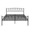 Bed Frame With Storage, Black Metal Frame, 60.2 in. W, Queen Size Platform Bed with Decorative Headboard & Footboard by VECELO -Camaflexi Shop black vecelo platform beds khd rb q31 64 1000