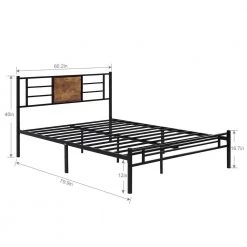Platform Bed Frame, Black Metal Frame, Queen Size Platform Bed with Headboard and Footboard, Noise Free 60.2in. Wide by VECELO -Camaflexi Shop black vecelo platform beds khd rb q33 1f 1000