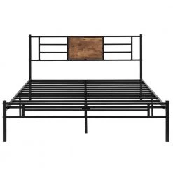 Platform Bed Frame, Black Metal Frame, Queen Size Platform Bed with Headboard and Footboard, Noise Free 60.2in. Wide by VECELO