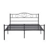 Metal Full size Bed Frame with Headbord, No Box Spring Needed, 56"W, Heavy Duty Steel Support for Teens Adults, Black by VECELO 1 Metal Full size Bed Frame with Headbord, No Box Spring Needed, 56"W, Heavy Duty Steel Support for Teens Adults, Black by VECELO -Camaflexi Shop black vecelo platform beds khd yt f11 64 1000