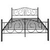 Black Full Size Metal Platform Bed Frame 54 in. W Mattress Foundation with Deluxe Headboard and Footboard by VECELO -Camaflexi Shop black vecelo platform beds khd yt f18 64 1000