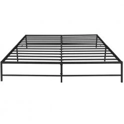 King size Bed Frame, 77.5 " W， Metal Platform Bed Frames No Box Spring Needed, Heavy Duty Steel Slat Support, Black by VECELO