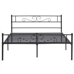 Queen Size Bed Frame with Headboard and Footboard, No Box Spring Needed Heavy Duty Metal Platform, Black, 63" W by VECELO