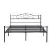 63 in. W Industrial Black Finish Queen/Full/Twin Metal Bedframe with Headboard and Footboard by VECELO