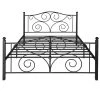 Queen Size Bed Frame Support with Headboard and Footboard, No Box Spring Need Metal Platform Bed, Black, 60"W by VECELO -Camaflexi Shop black vecelo platform beds khd yt q16 64 1000