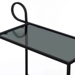 Metal Wine Bar Serving Cart with Rolling Wheels and Handles for Dining Living room or Entryway by Vintiquewise -Camaflexi Shop black vintiquewise bar carts qi004277 76 1000