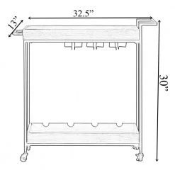 Metal Wine Bar Serving Cart with Rolling Wheels Wine Rack and Glass Holder by Vintiquewise -Camaflexi Shop black vintiquewise bar carts qi004279 1f 1000