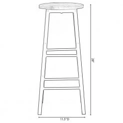 Black 28" High Wooden Rustic Round Bar Stool Backless with Footrest for Indoor and Outdoor by Vintiquewise -Camaflexi Shop black vintiquewise bar stools qi004466 1f 1000