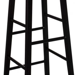 Black 28" High Wooden Rustic Round Bar Stool Backless with Footrest for Indoor and Outdoor by Vintiquewise -Camaflexi Shop black vintiquewise bar stools qi004466 76 1000