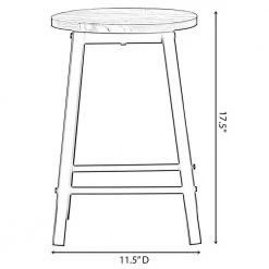 17.5 in. High Wooden Black Round Bar Stool with Footrest for Indoor and Outdoor by Vintiquewise -Camaflexi Shop black vintiquewise bar stools qi004467 1f 1000