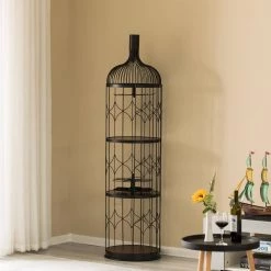Creative-Bottle Shaped Black Wine Holder Rack Holder for Dining Room, Office, and Entryway by Vintiquewise -Camaflexi Shop black vintiquewise wine racks qi004472 44 1000