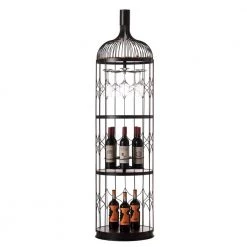 Creative-Bottle Shaped Black Wine Holder Rack Holder for Dining Room, Office, and Entryway by Vintiquewise