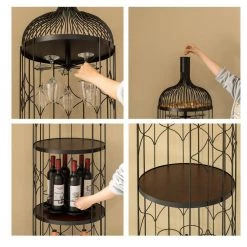Creative-Bottle Shaped Black Wine Holder Rack Holder for Dining Room, Office, and Entryway by Vintiquewise -Camaflexi Shop black vintiquewise wine racks qi004472 fa 1000