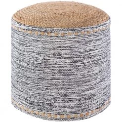 Rosie Black/White Accent Pouf by Artistic Weavers