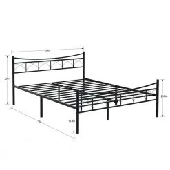 Bed Frame, Black, Wide Carbon Steel Bed Frame, Full 54 in. W, Platform Bed with Headboard and Footboard by VECELO -Camaflexi Shop black1 vecelo platform beds qh khd rb f30 1f 1000