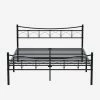 Bed Frame, Black, Wide Carbon Steel Bed Frame, Full 54 in. W, Platform Bed with Headboard and Footboard by VECELO