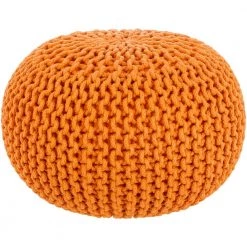 Alexia Bright Orange Accent Pouf by Artistic Weavers