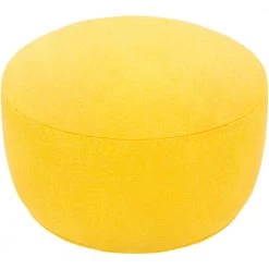 Burke Solid Bright Yellow Wool Cylinder Accent Pouf by Artistic Weavers