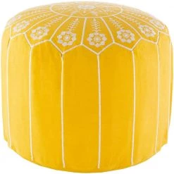 Arusi Bright Yellow Accent Pouf by Artistic Weavers