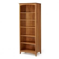 Shaker Style 72 in. Cherry Wood 6-shelf Standard Bookcase with Adjustable Shelves by Camaflexi