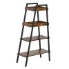 13 in. W 4-Tier Metal Ladder Shelf, Multifunctional Ladder Bookshelf Plant Flower Stand Storage Rack Shelves Bookcase by VECELO -Camaflexi Shop brown vecelo bookcases bookshelves khd xf flcs01 brn 64 1000