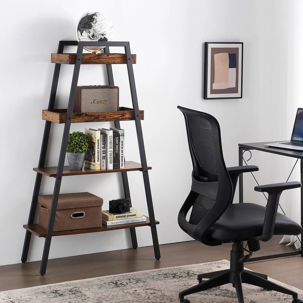 13 in. W 4-Tier Metal Ladder Shelf, Multifunctional Ladder Bookshelf Plant Flower Stand Storage Rack Shelves Bookcase by VECELO 9 13 in. W 4-Tier Metal Ladder Shelf, Multifunctional Ladder Bookshelf Plant Flower Stand Storage Rack Shelves Bookcase by VECELO - Image 7