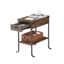 Rectangle Vintage Nightstand End/Side Table with Storage Drawer, STable Frame, Brown, 23.6 H x19.6 D x 11.8 W by VECELO 17 Rectangle Vintage Nightstand End/Side Table with Storage Drawer, STable Frame, Brown, 23.6 H x19.6 D x 11.8 W by VECELO -Camaflexi Shop brown vecelo end side tables khd jyx nt08 brn 31 1000