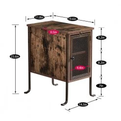 Rectangle Vintage Nightstand End/Side Table with Storage Box, STable Frame, Brown, 23.6 H x19.6 D x 11.8 W by VECELO 14 Rectangle Vintage Nightstand End/Side Table with Storage Box, STable Frame, Brown, 23.6 H x19.6 D x 11.8 W by VECELO -Camaflexi Shop brown vecelo end side tables khd jyx nt09 brn 4f 1000