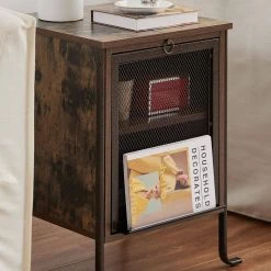 Rectangle Vintage Nightstand End/Side Table with Storage Box, STable Frame, Brown, 23.6 H x15.7 D x 15.7 W by VECELO 16 Rectangle Vintage Nightstand End/Side Table with Storage Box, STable Frame, Brown, 23.6 H x15.7 D x 15.7 W by VECELO -Camaflexi Shop brown vecelo end side tables khd jyx nt10 brn 44 1000