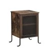Rectangle Vintage Nightstand End/Side Table with Storage Box, STable Frame, Brown, 23.6 H x15.7 D x 15.7 W by VECELO -Camaflexi Shop brown vecelo end side tables khd jyx nt10 brn 64 1000