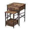 Rectangle Vintage Nightstand Set of 2，19.7"W End/Side Table with Storage Drawer, 25.4"H Stable Frame, Brown，19.7"L by VECELO -Camaflexi Shop brown vecelo end side tables khd jyx set03 brn a2 64 1000